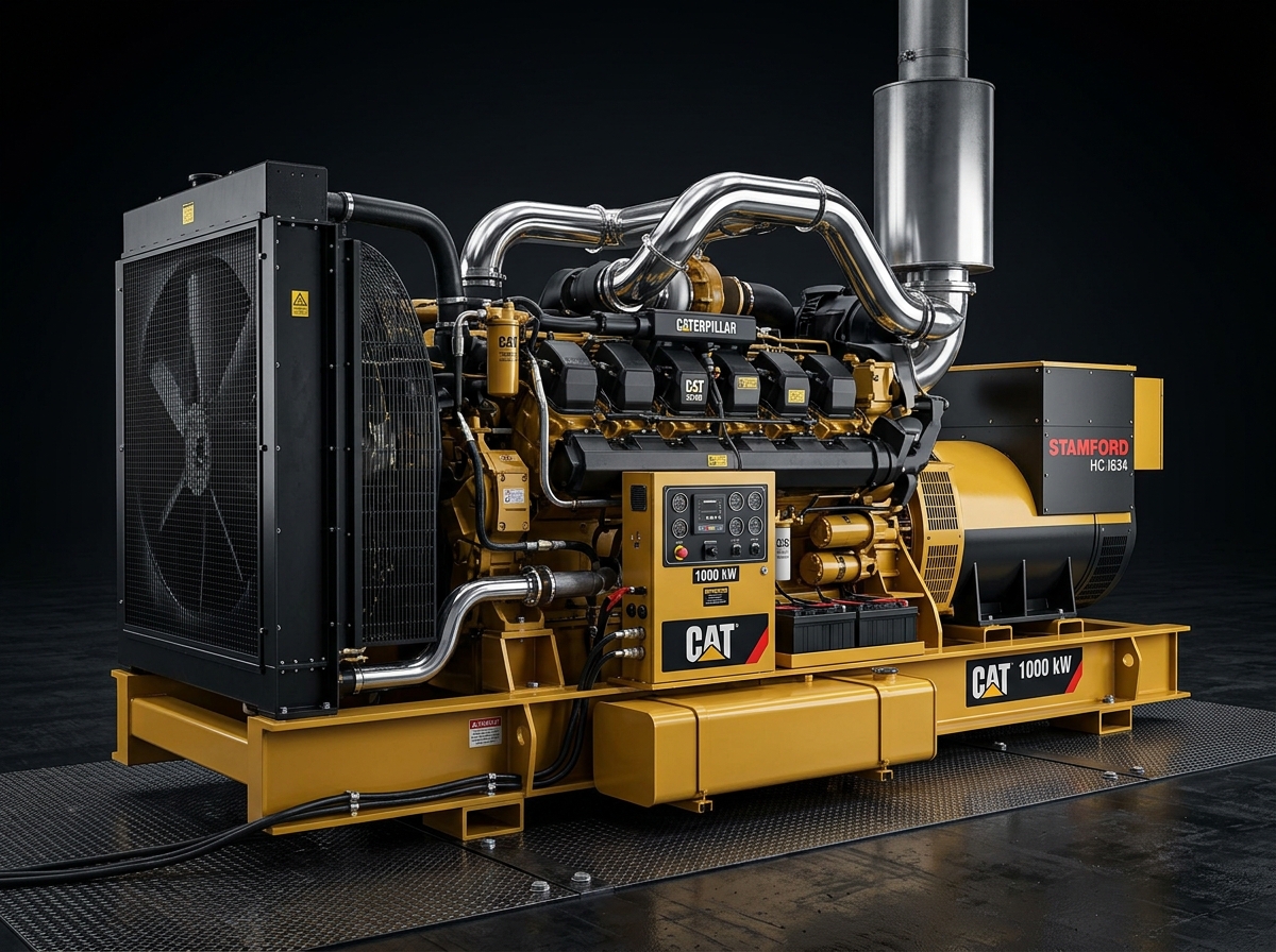 Generador Industrial Heavy-Duty CAT 1,000 kW (Planta Abierta)